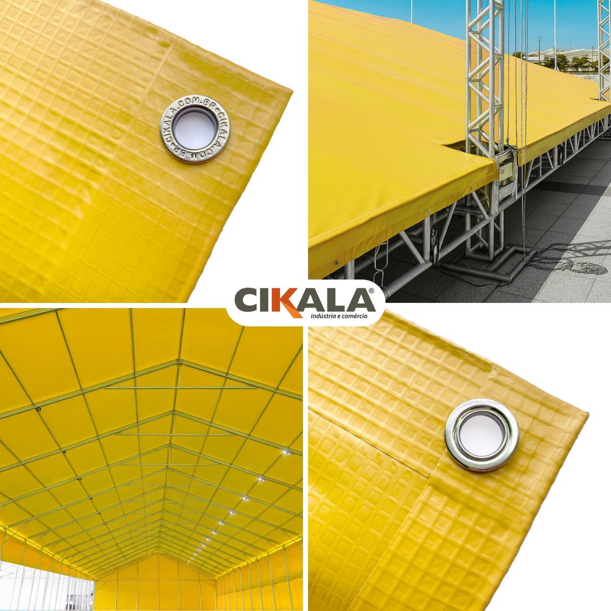 Lona para eventos naranja PVC feria