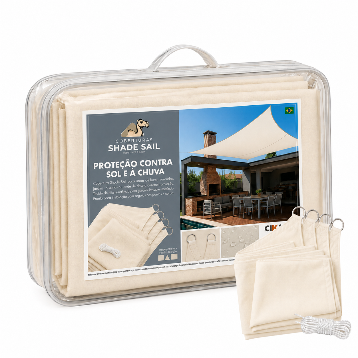 Shade Sail instalada área exterior piscina